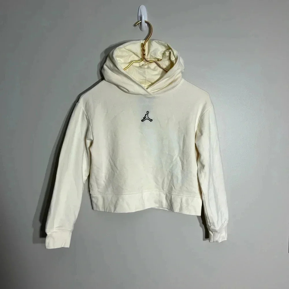 Girls Michael Jordan cropped cream hoodie size M - Picture 1 of 5